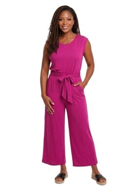 Lou & Grey Fuchsia Sandwashed Wide Leg Jumpsuit Size XL